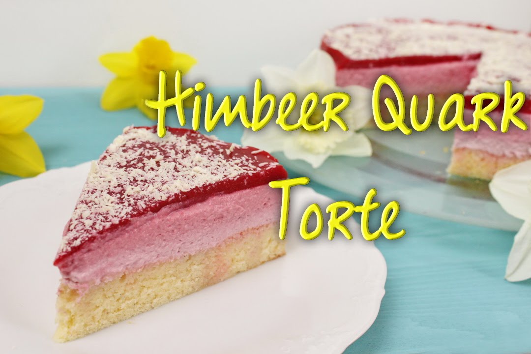 HIMBEERTORTE backen - mit Quarkcreme - Quarktorte REZEPT - Ombre Torten ...