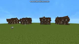 Линейка домов для спавна Minecraft (демонстрация постройки, для сервера)