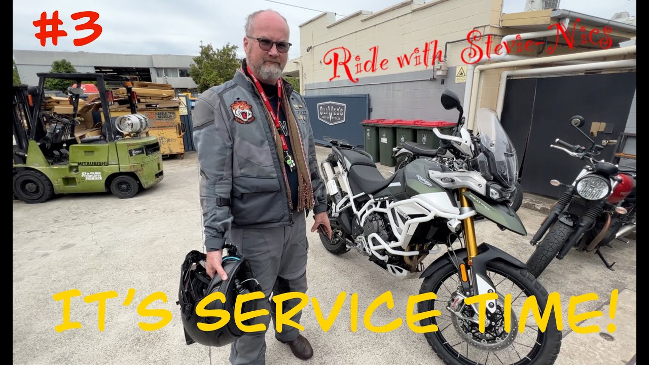 (S4-Ep3) Motorcycle Travel Australia - Triumph Tiger Rally Service Time - Tony & Cleo go to town!
