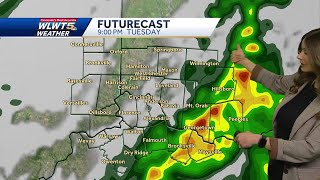 Clusters of storms expected Tuesday screenshot 1