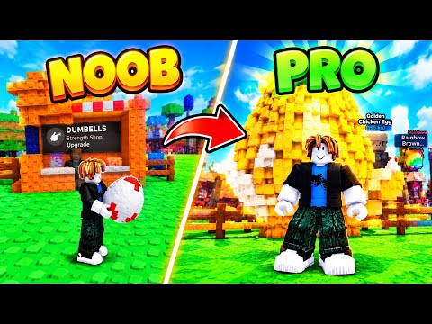 Noob to Pro Journey in +1 Strength for Eggs | Roblox