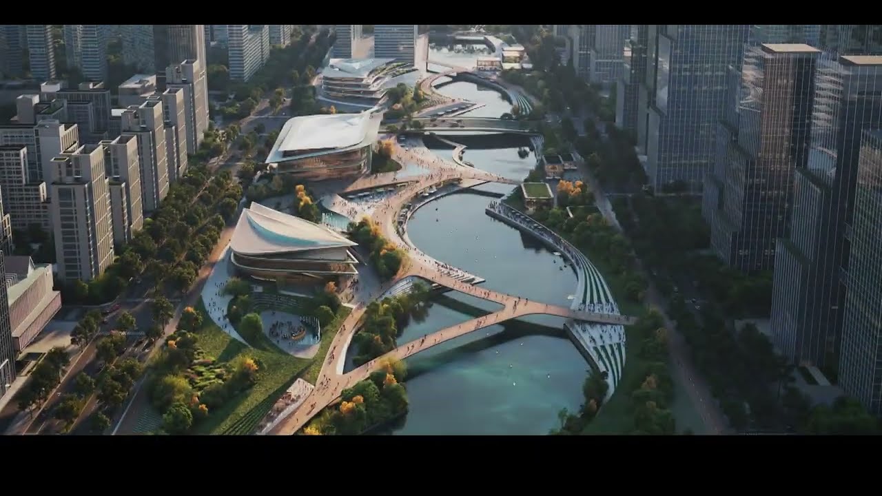 ザハ・ハディド・アーキテクツによる、中国・杭州市の、図書館とユースセンターの画像が公開