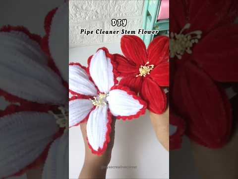 Pipe Cleaner Stem Flower #shorts #viralshorts #trending #easycrafts #pipecleanercrafts #shortsfeed