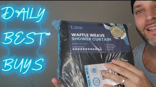LiBa Waffle Weave Fabric Black Shower Curtain (Review)