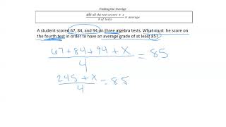 Algebra | Average (Mean) Word Problem | Setting Up & Solving