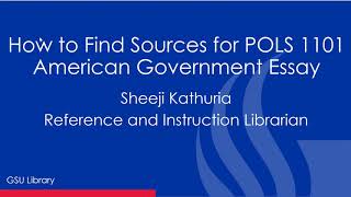 POLS 1101 Search Tutorial
