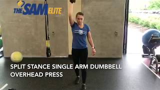 Split Stance Single Arm Dumbbell Overhead Press