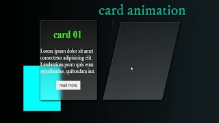 creative glass morphism Card hover animation using HTML and CSS||CSS effects