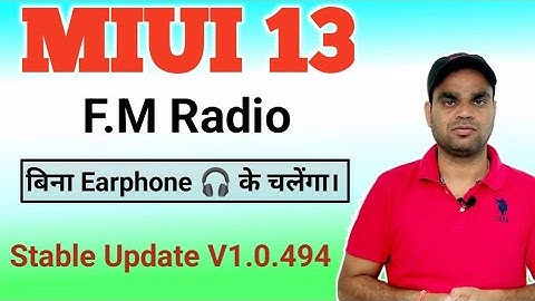 Miui 13 fm radio stable update | fm radio not working | f.m not on