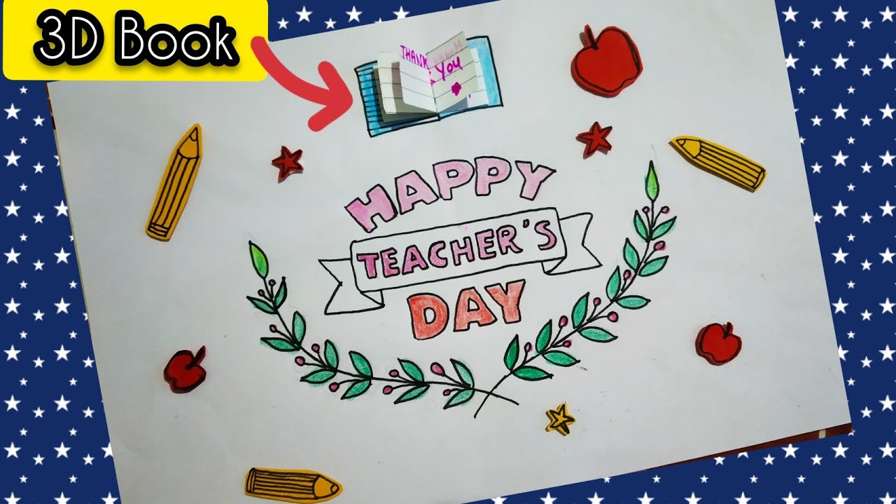 DIY! World Teachers Day Poster|Teacher's Day Drawing|5 October ...