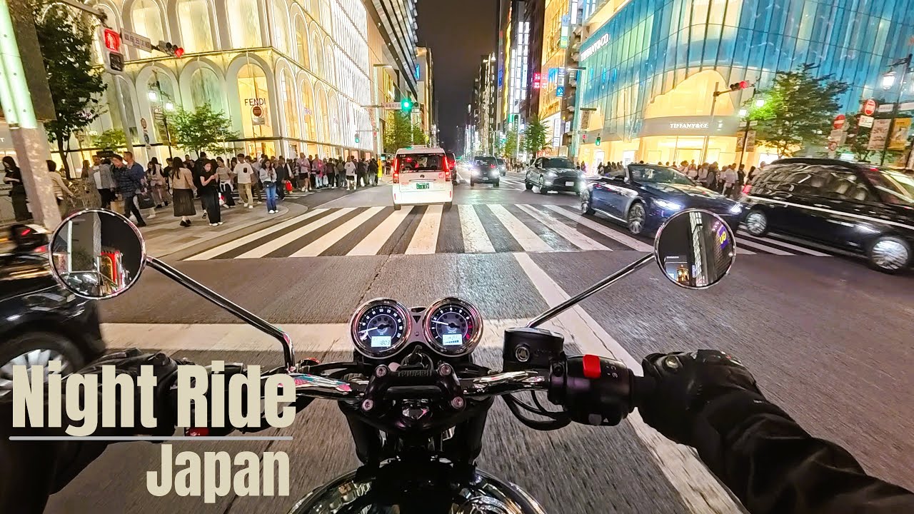 Ginza Night Ride | Triumph Bonneville T100 | POV | 4K 60fps