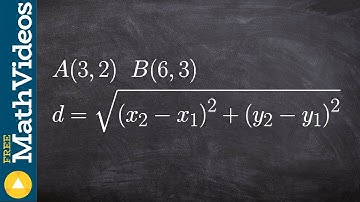 Determine the distance between two points using distance formula ex 1, A(3, 2) and B(6, 3)