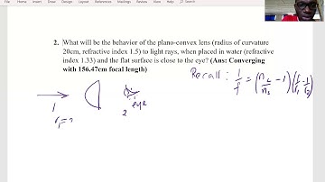 Optics: Lesson 3. Focal length of a Plano Convex lens