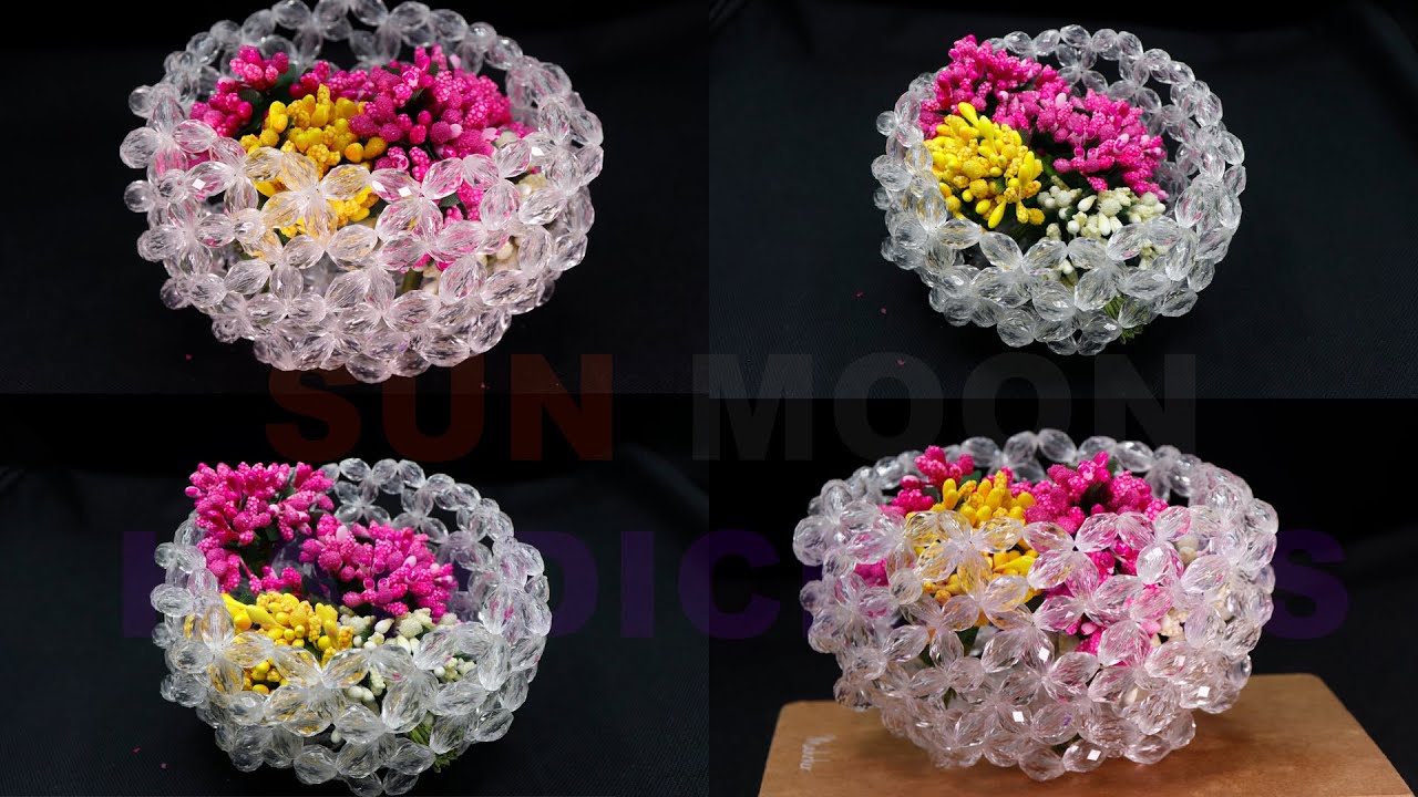 পুতির ফুলের ঝুড়ি/How to make beaded flower basket unique design/beaded fruit basket/ পুতির ফলের ঝুড়ি