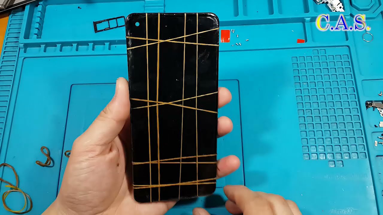 Samsung A21s A217 - замена экрана, телефон упал, полосы на экране ...