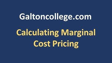 Calculating Marginal Cost Pricing