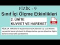 9.Sınıf Fizik| Sınıf İçi Ölçme Etkinlikleri| Vektör Uç uca Ekleme, Paralelkenar,Bileşenlerine ayırma