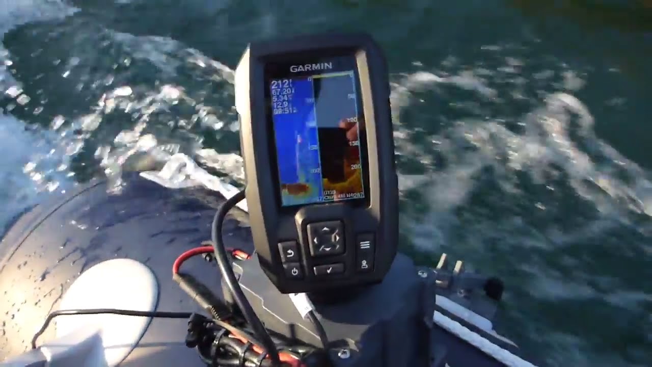 Garmin Striker 4 on Zodiac Boat with Glue on Bolt on Mount 