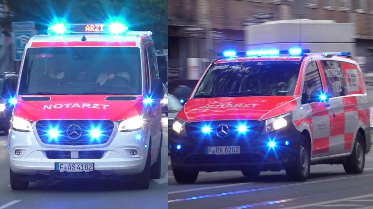 Einsatzfahrten Feuerwehr, Rettungsdienst, Stadtpolizei und Polizei in Frankfurt am Main