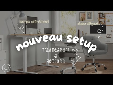 💼💻 Le combo parfait : Bureau assis-debout SongMics + chaise élégante et confortable ! 🙌