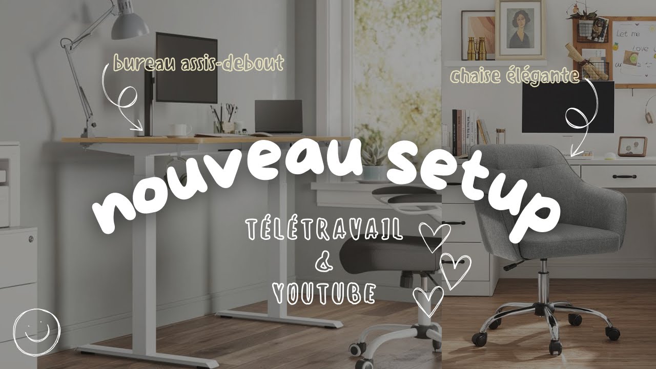 💼💻 Le combo parfait : Bureau assis-debout SongMics + chaise élégante et confortable ! 🙌