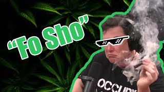 Elon Musk \& Joe Rogan smoking weed meme