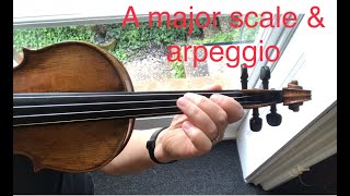 Violin Grade 1:  A major one octave scale and arpeggio