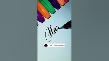 #Harmeet #calligraphy #writing names #beautiful writing #cursive writing #relaxing #Sreekanth art.