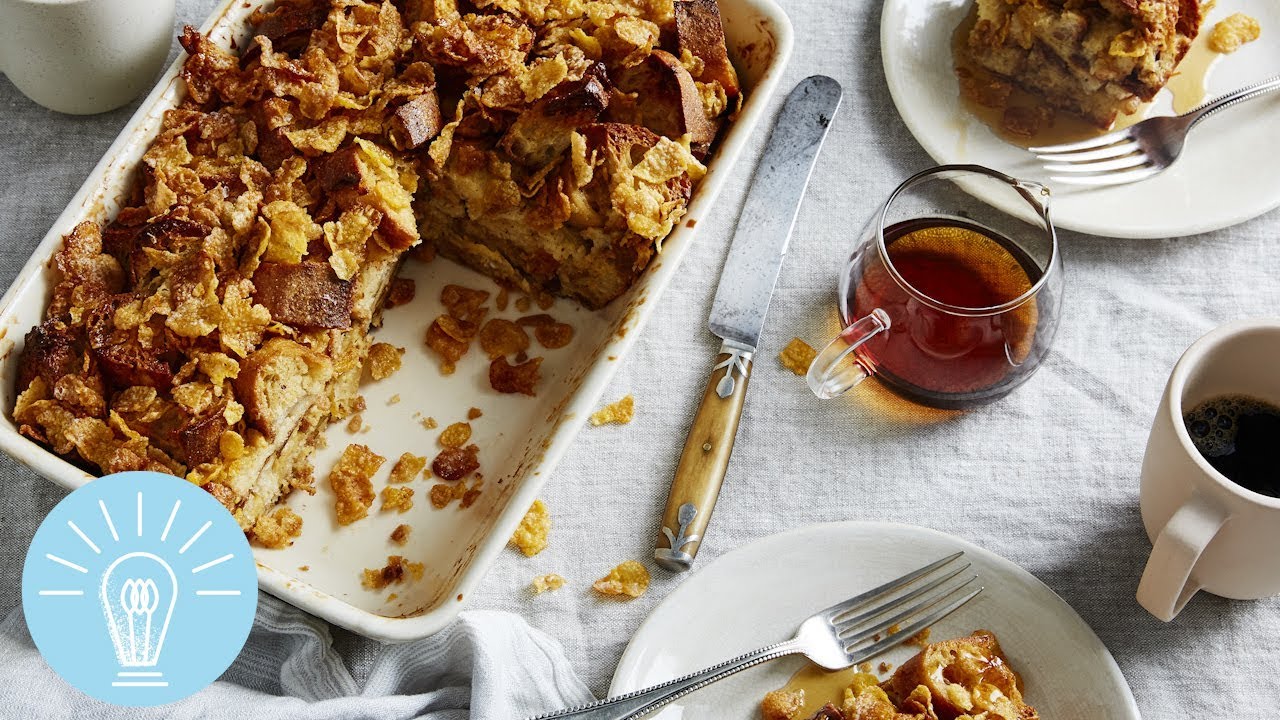Chrissy Teigen's French Toast Casserole With Salted Frosted Flakes