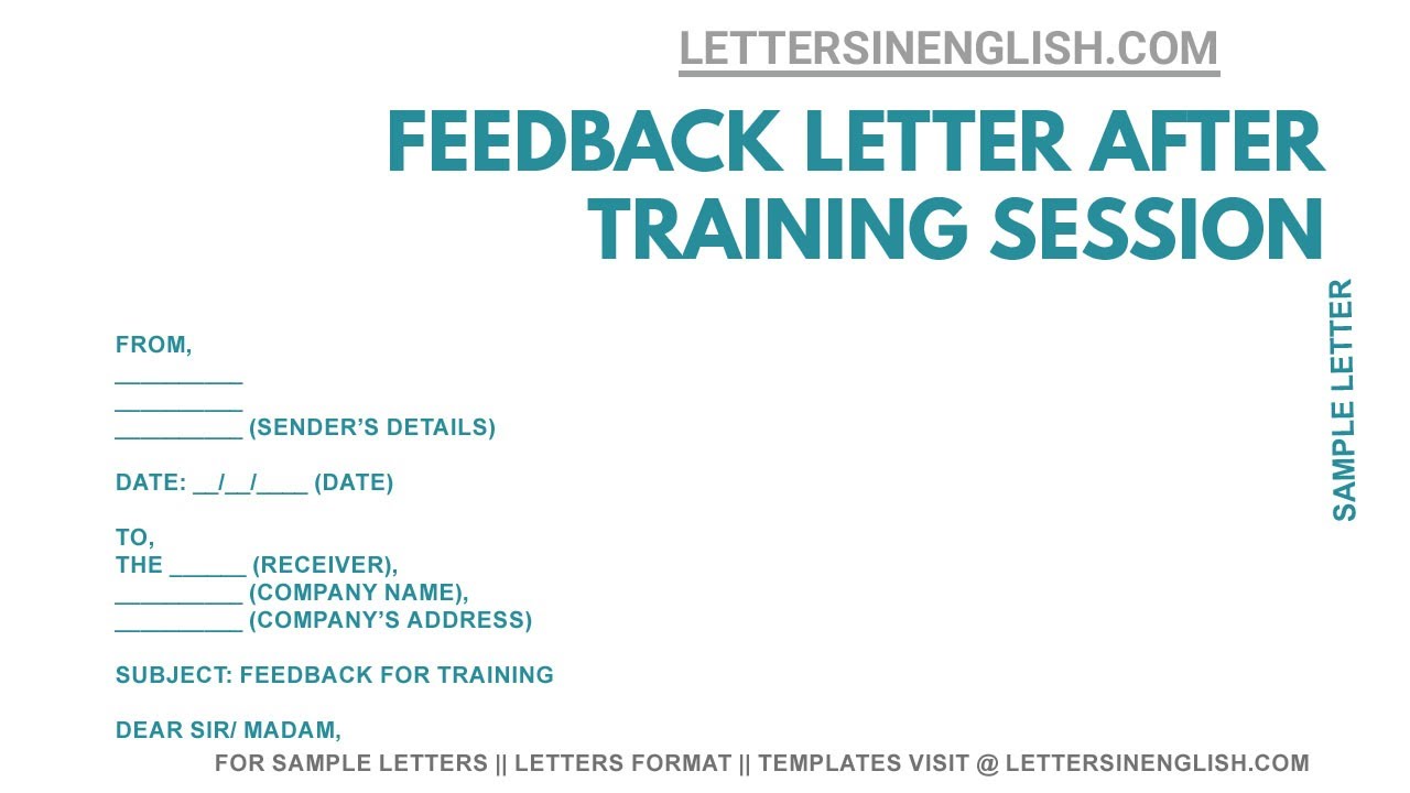 Feedback Letter After Training – Feedback Application Regarding Training -  Youtube
