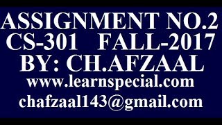 cs301 assignment 2 solution fall 2017
