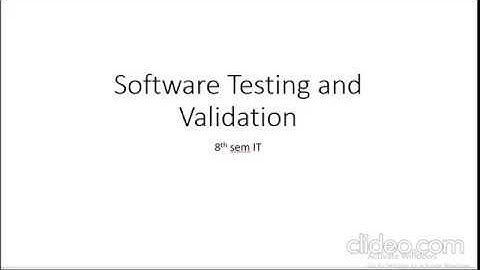 Software Testing and Validation: Verification validation and testing 1(Unit1)