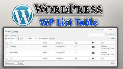 How to Create WP List Table on WordPress | Zeeshan Web