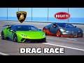 +10,000HP!!! Bugatti Veyron vs Lamborghini Huracan DRAG & TRACK RACE