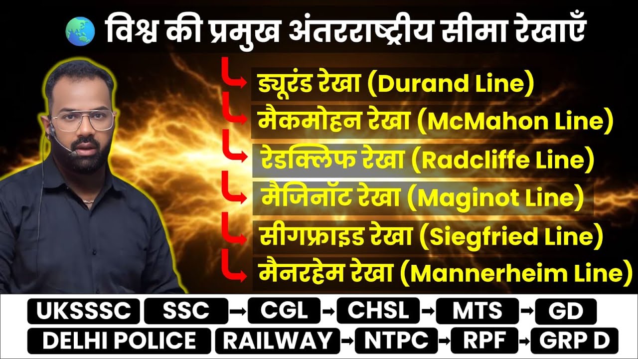🌍 विश्व की प्रमुख अंतर्राष्ट्रीय सीमा रेखाएँ    ||Joshi Sir Academy