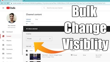 How To Bulk Change Visibility On Youtube