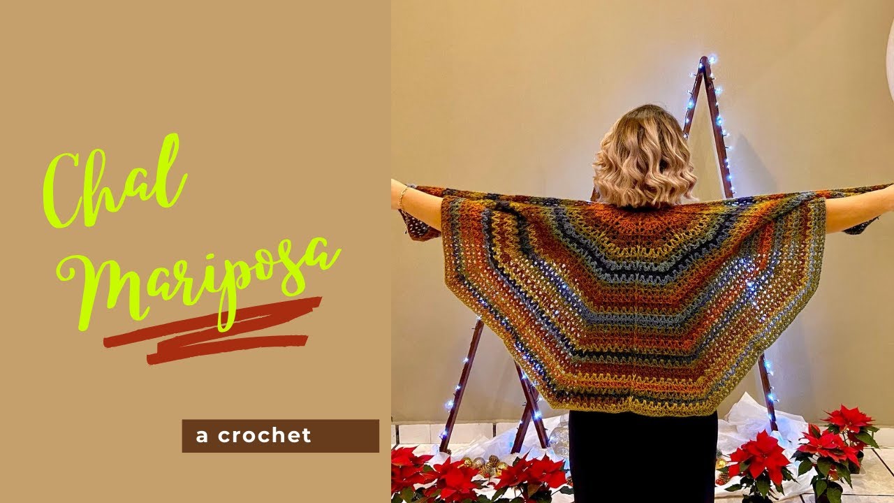 Teje un Hermoso Chal Mariposa a Crochet | Tutorial Fácil y Elegante