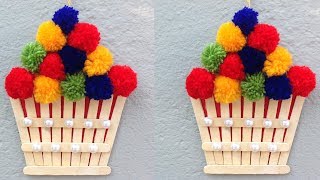 Popsicle Craft / Beautiful Wall Hanging From Wool and Ice cream Stick