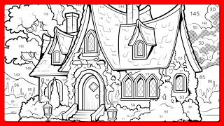 Color by Number Fantasy Witch’s Cottage Hey Color Paint by Number #coloringbook #magic screenshot 5