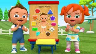 Learning Body Parts with Color Shapes Wooden Toy Set 3D Kids Fun Play Educational Baby Videos