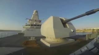 Royal Navy Type 45 Destroyer HMS Dragon (D35) Transits the Suez Canal