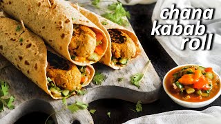High Protein Chickpea/Chana Kebab Wrap - With Mango Salsa | Healthy & Tasty Recipe (Vegan)
