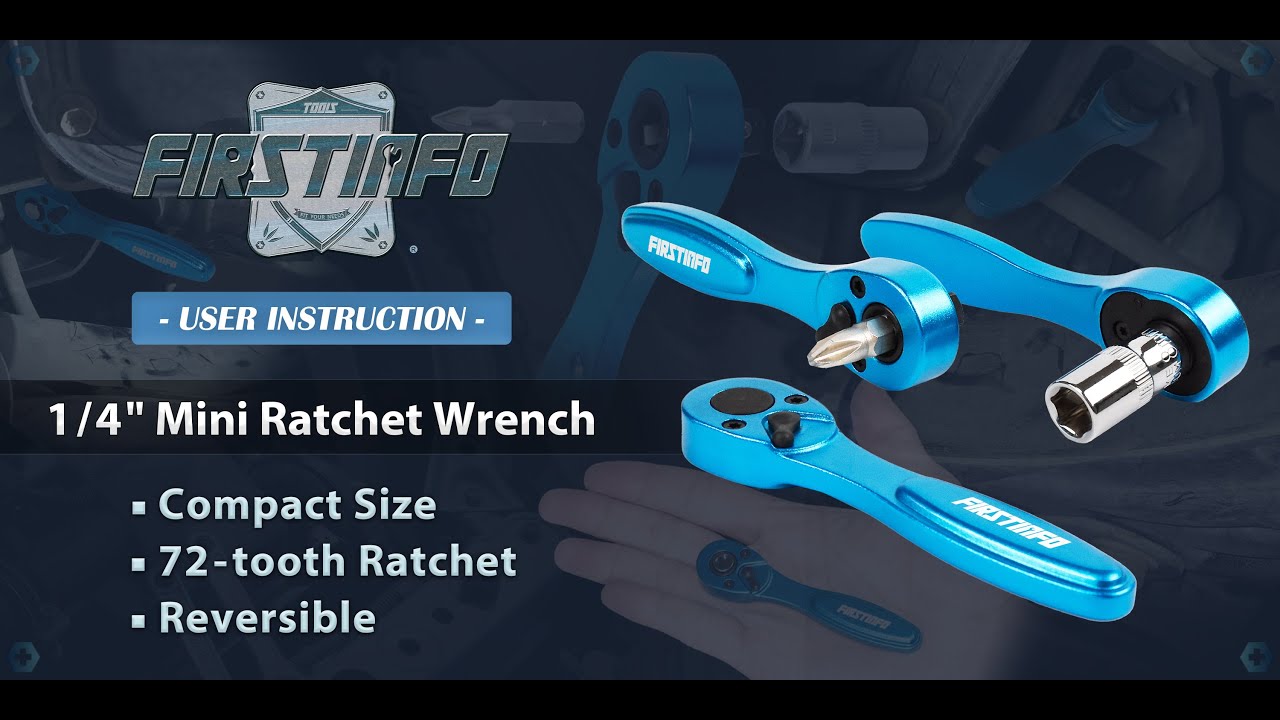 Mini Ratchet Wrench – 1/4″ Drive 2-in-1 Flex Head – 72 Tooth Reversible – 5° Swing – For Tight Spaces – CR-V Steel