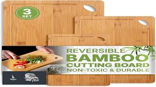 Wood Cutting Boards Set of 3 Non Toxic Bamboo Chopping Boards