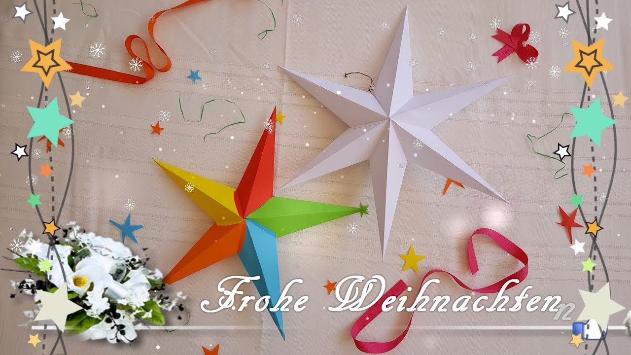 Weihnachtssterne Basteln | DIY | 3D Sterne bastlen | Weihnachtsdeko