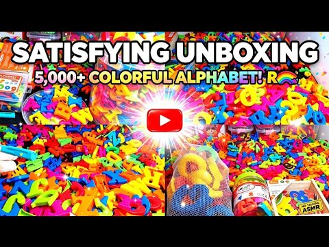 TOY ASMR 🧲🎎 Satisfying Unboxing Magnetic Alphabet | Sort Sizes & Fill a Big Bucket 🔠🪣