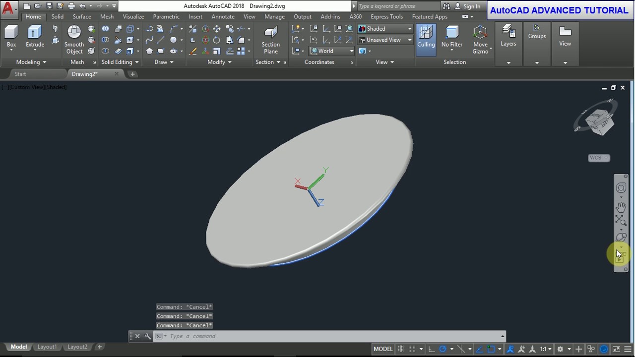 #AutoCAD TUTORIAL 2018 DISH PLATE - YouTube