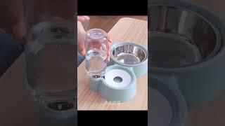 Bát đựng thức ăn cho chó mèo LunaPet BA01 , bát ăn đôi có bát inox và bình nước tự động 500 ml