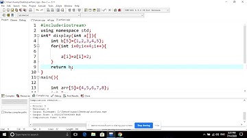 Returning an array from function in C++