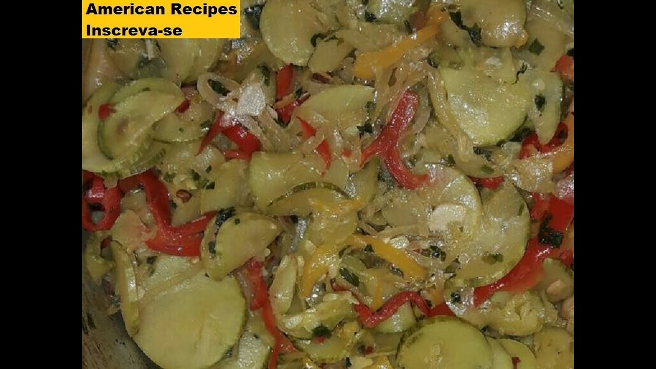 RECEITA: ESCABECHE DE ABOBRINHA COM PIMENTÕES